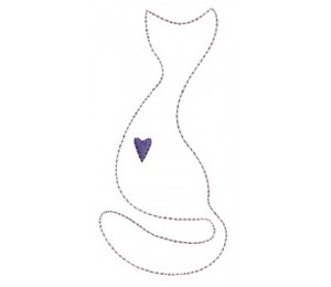 Stickdatei - Katze Silhouette Herz